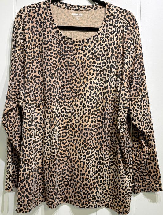 Lands' End LS Leopard Print Top