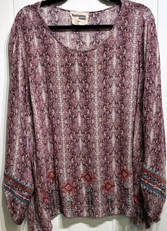Savanna Jane Snakeskin Blouse