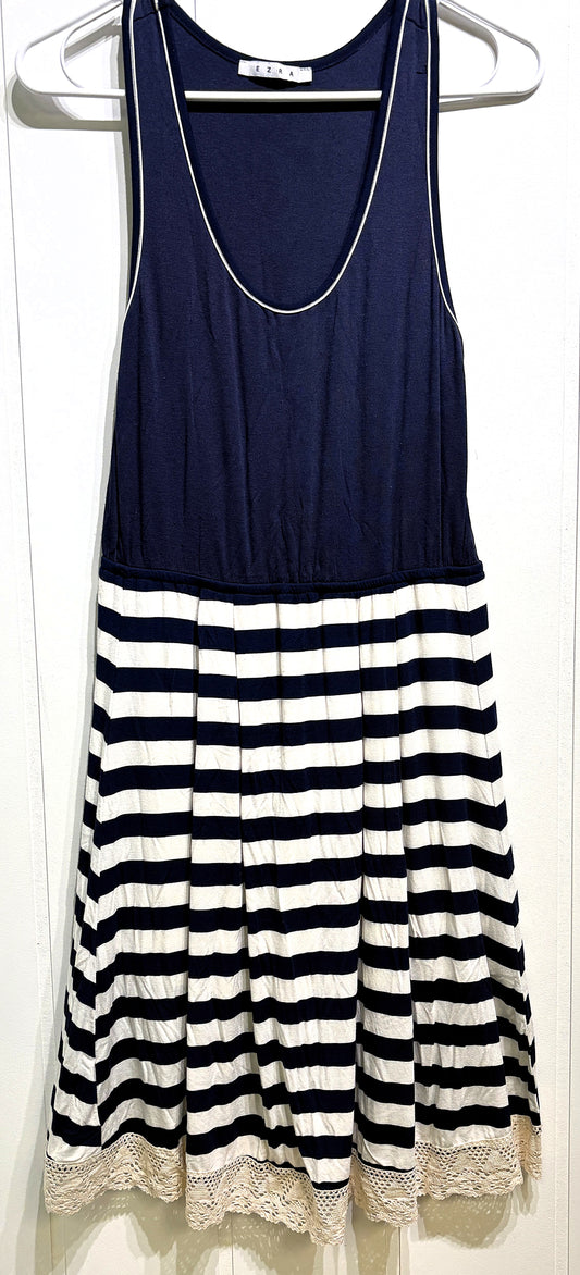 Ezra Striped Dress w/Lace Hem