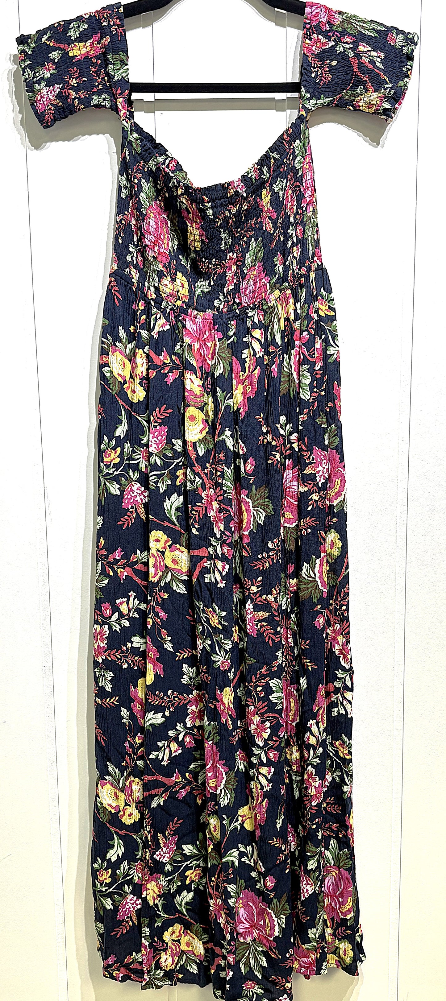 Off Shoulder Floral Print Maxi Dress