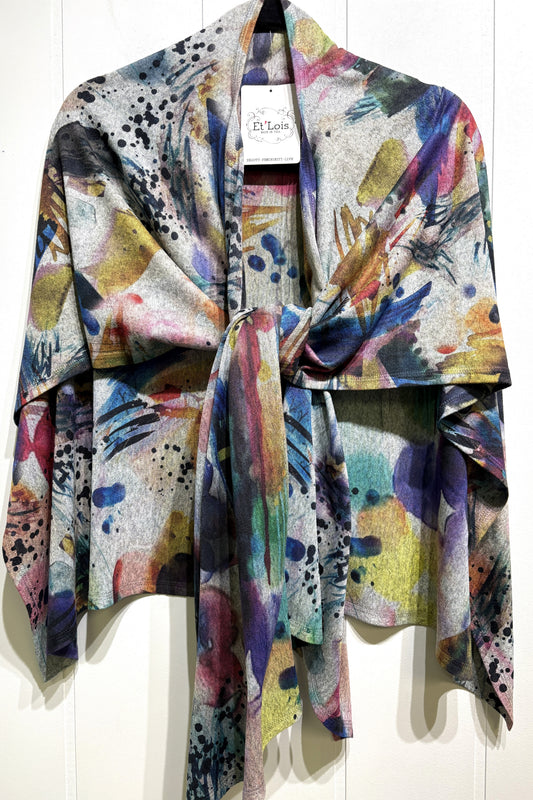 Et'Lois Wrap w/Watercolor Pattern