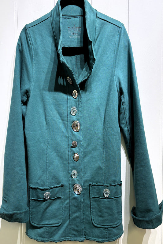 Knit Jacket w/Oversized Jewel Buttons