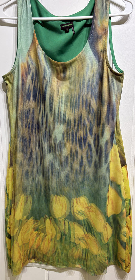 Tricotto Dress w/Tulip Mesh Overlay