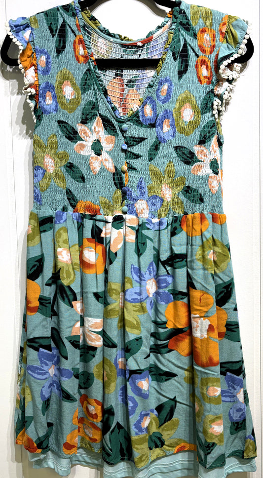 Floral Sundress w/Front Buttons