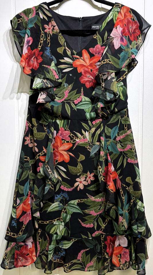 Frank Lyman Chiffon Ruffle Dress