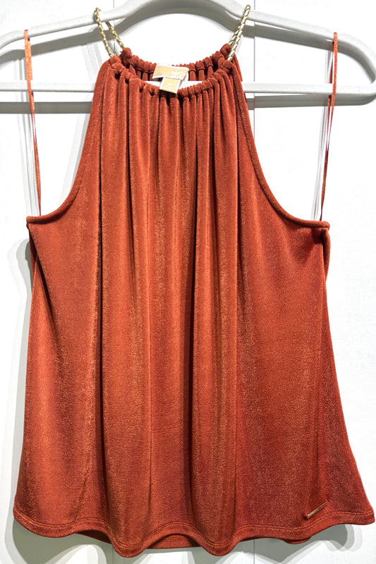 MK Chain Neck Halter Blouse
