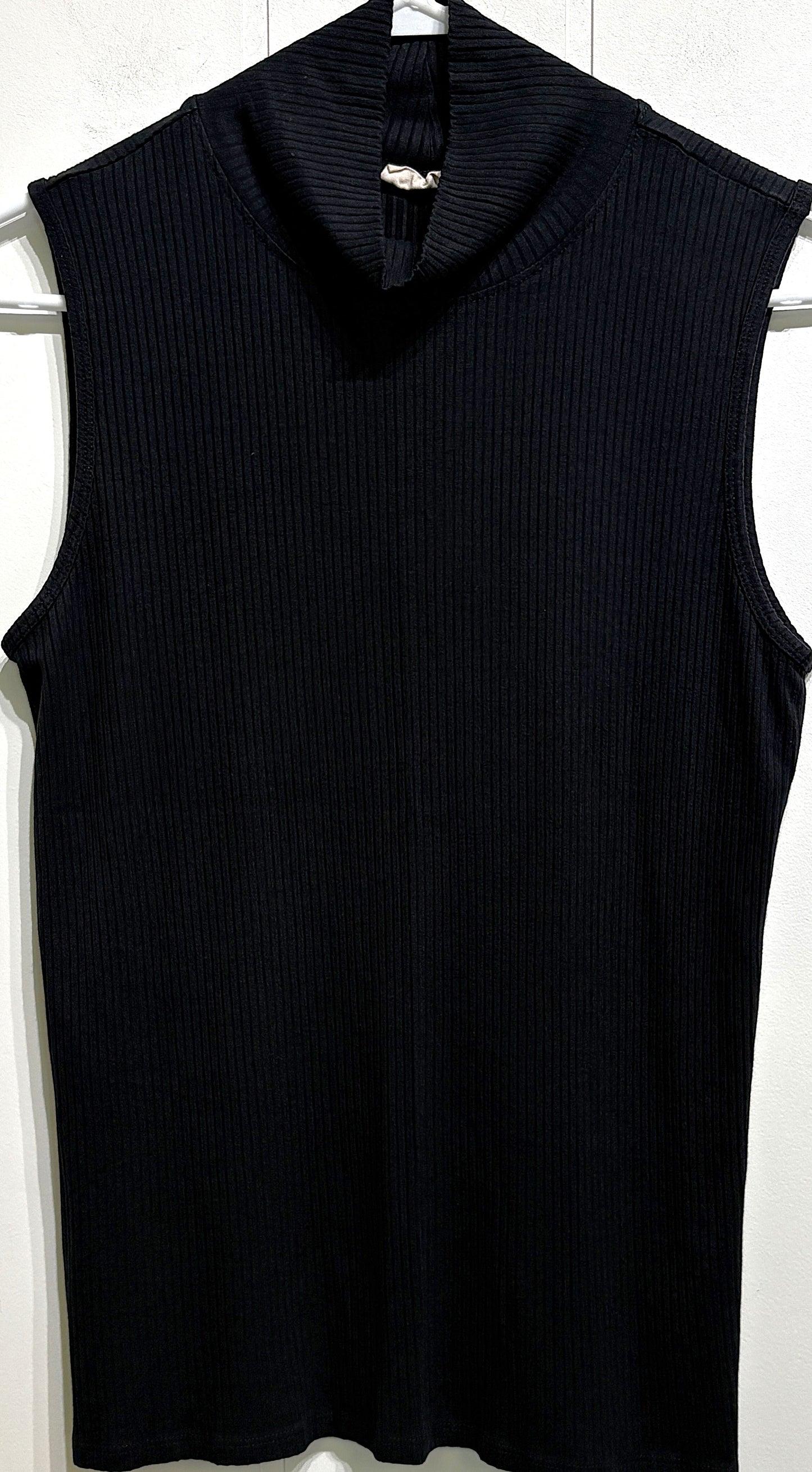 Ribbed Turtleneck Sleeveless Top