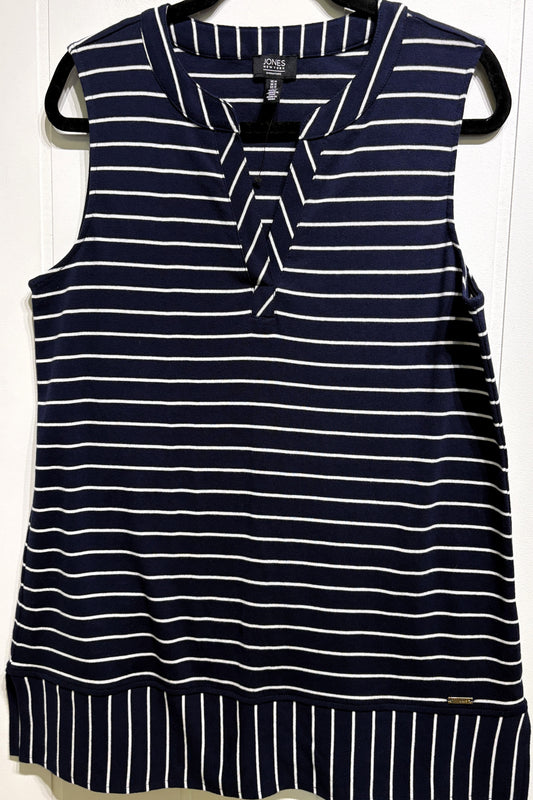 Jones New York V-cut Striped Top