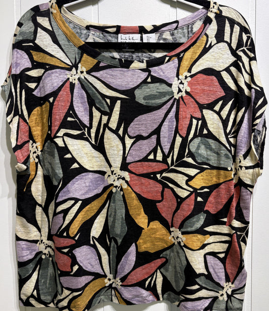 Nicole Miller Linen Floral Top