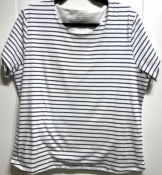 Tahari Essentials Striped Top