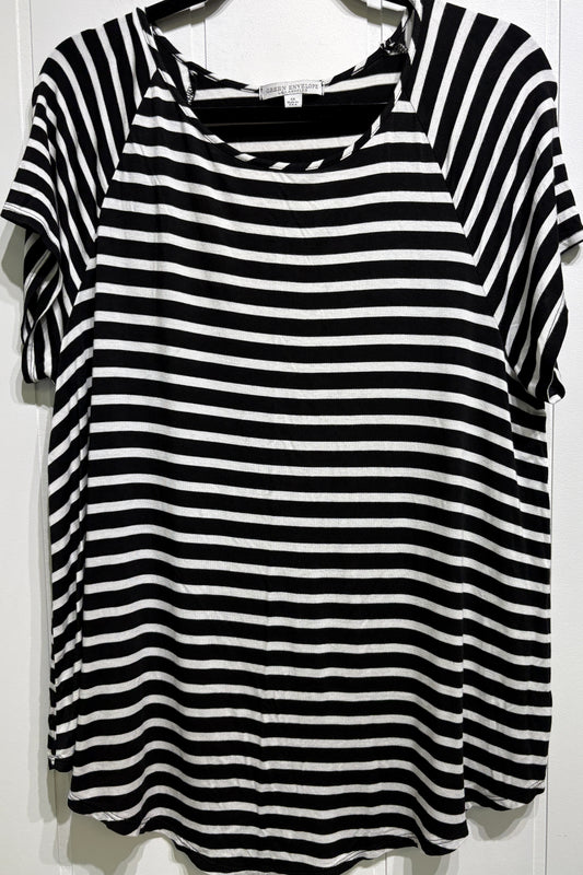 Green Envelope Knit Striped Top