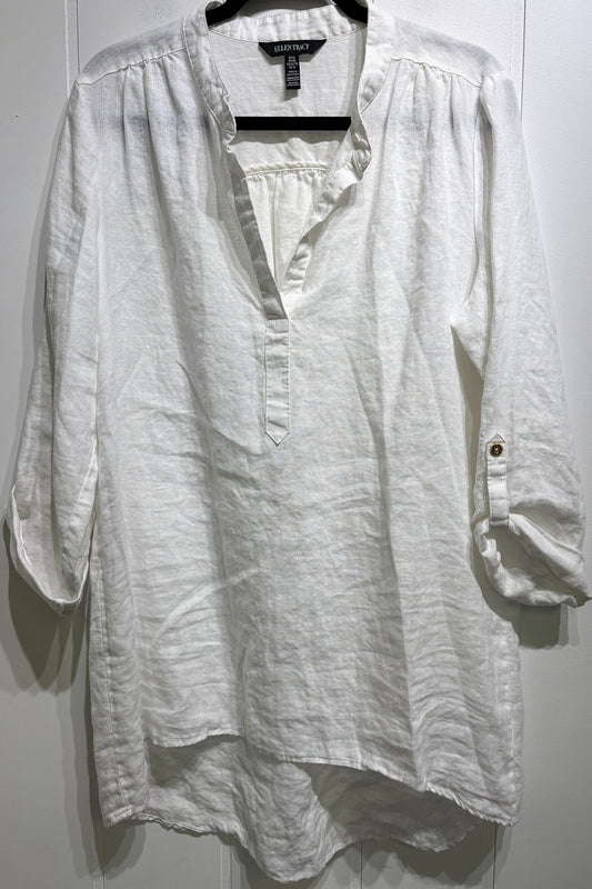 Ellen Tracy Linen Tunic Blouse