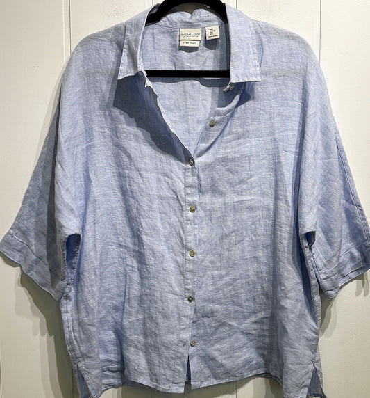 Rachel Zoe Oversized Linen Button Top
