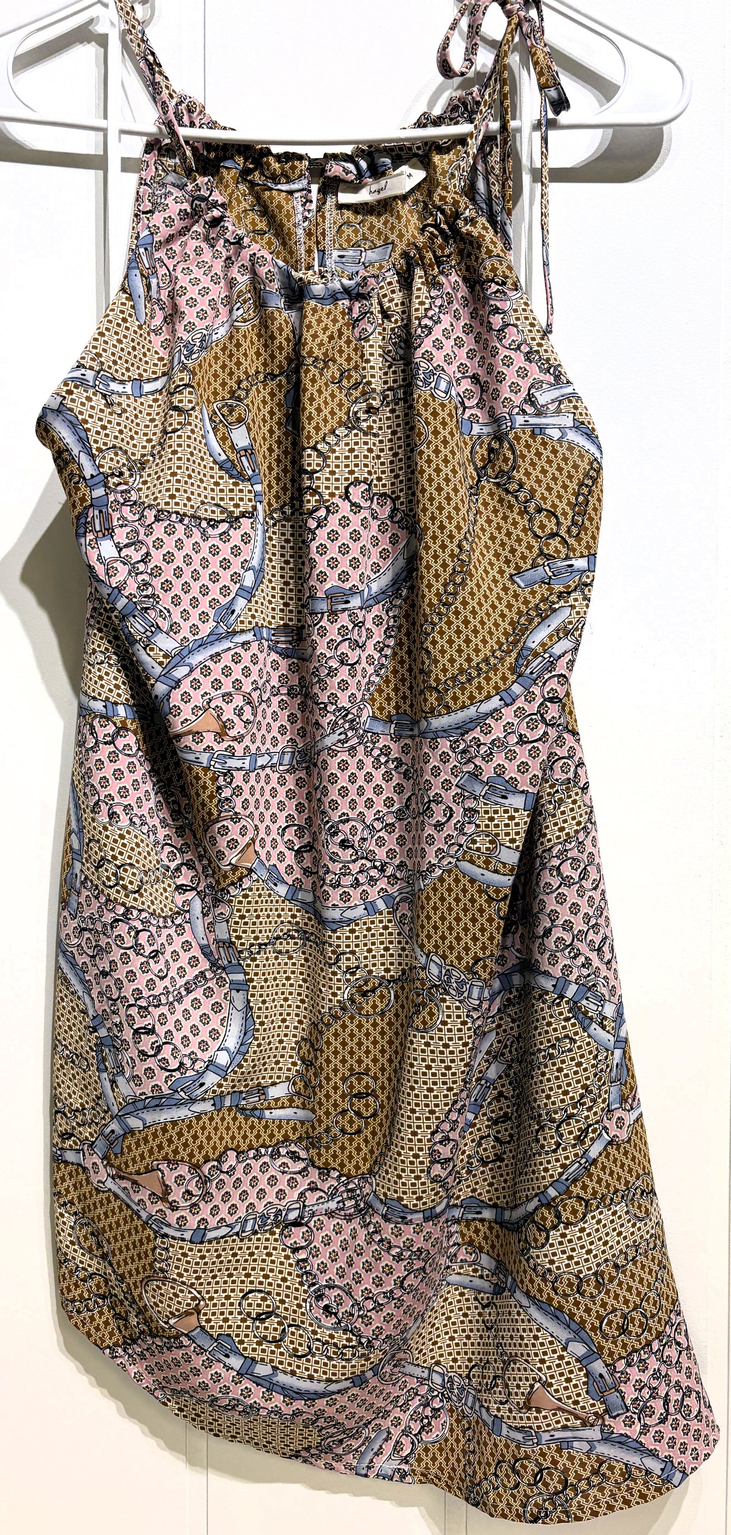 Hazel Belt-chain Print Top