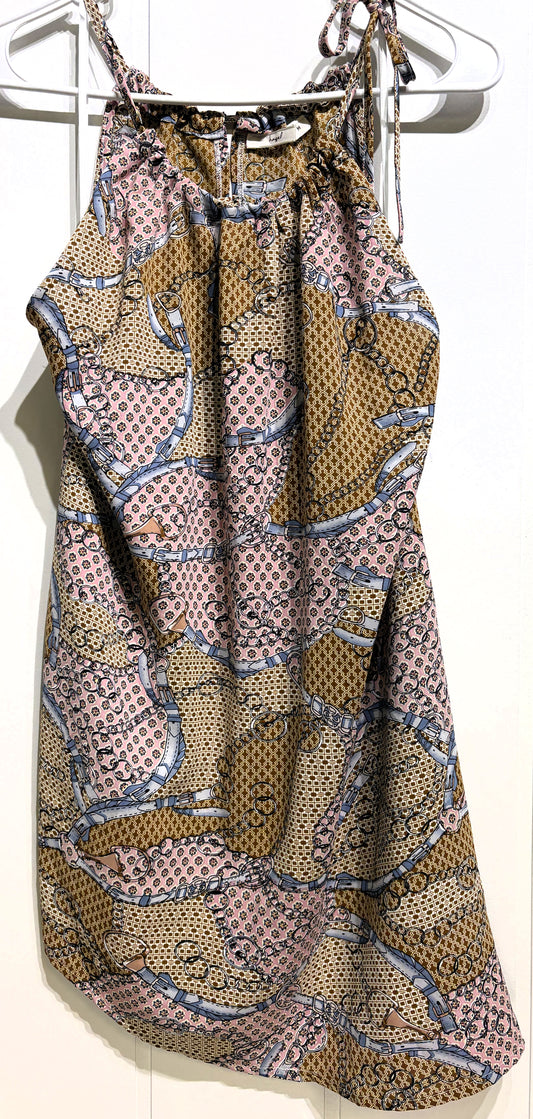 Hazel Belt-chain Print Top