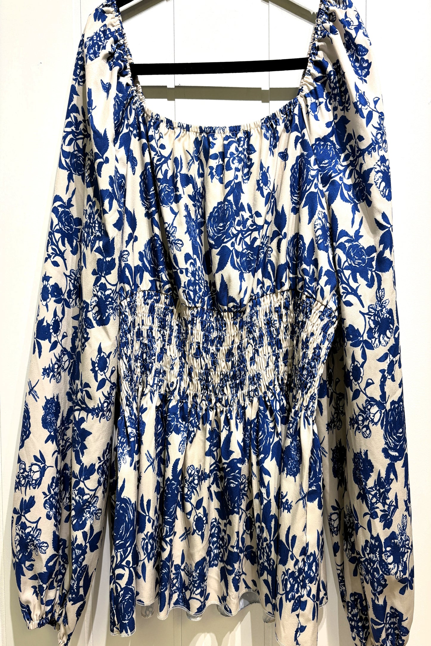 Flwr Print Boho Blouse w/Balloon Sleeves