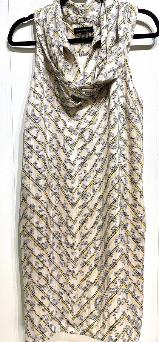 Banana Republic Wrap Neck Tie Dress