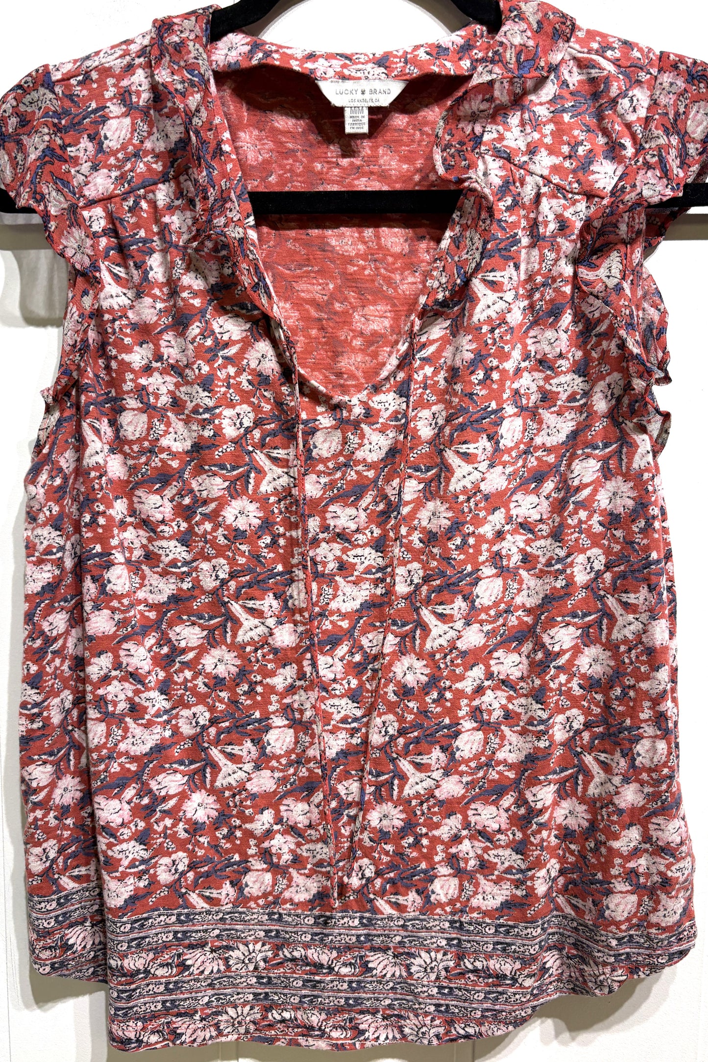 Lucky Brand Floral Ruffle Blouse