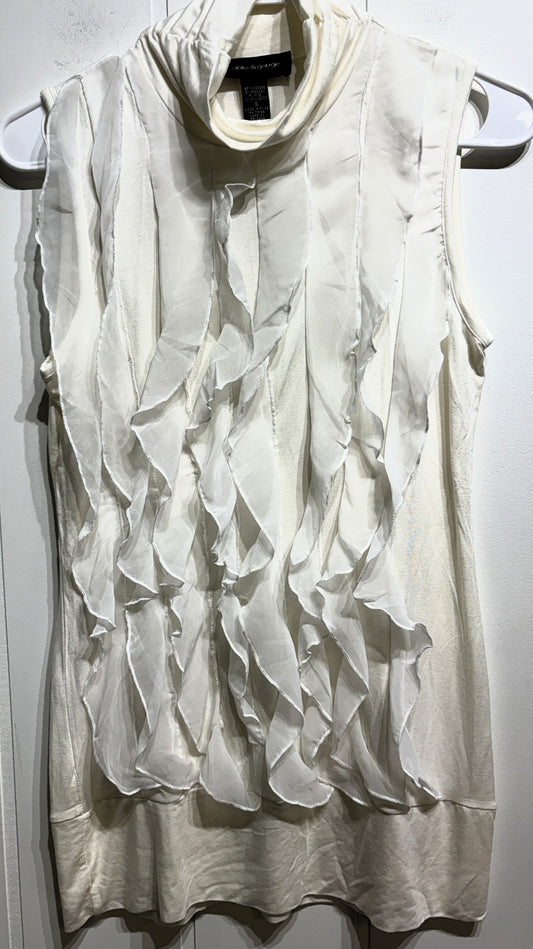 Cable & Gauge High-neck Ruffle Blouse