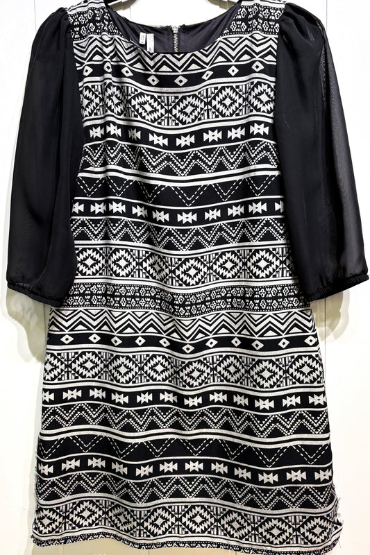 Studio Y Sheer Aztec Print Dress