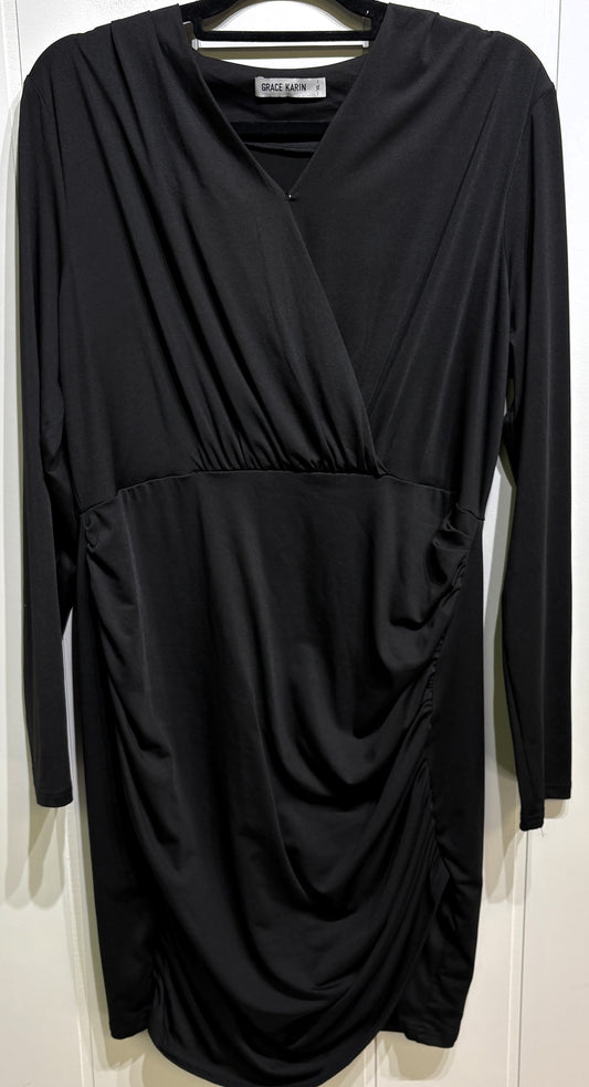 Grace Karin LS Dress w/Ruched Sides