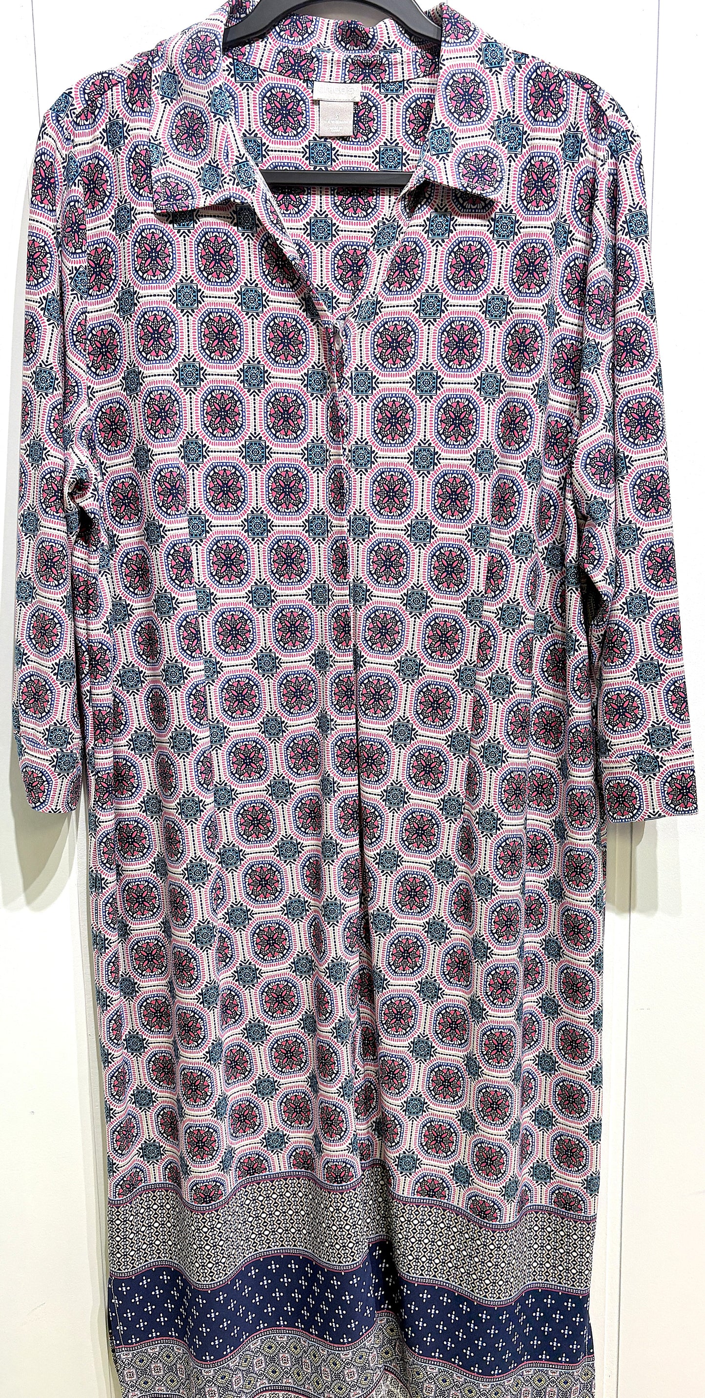 Chico's Medallion Button Front Dress