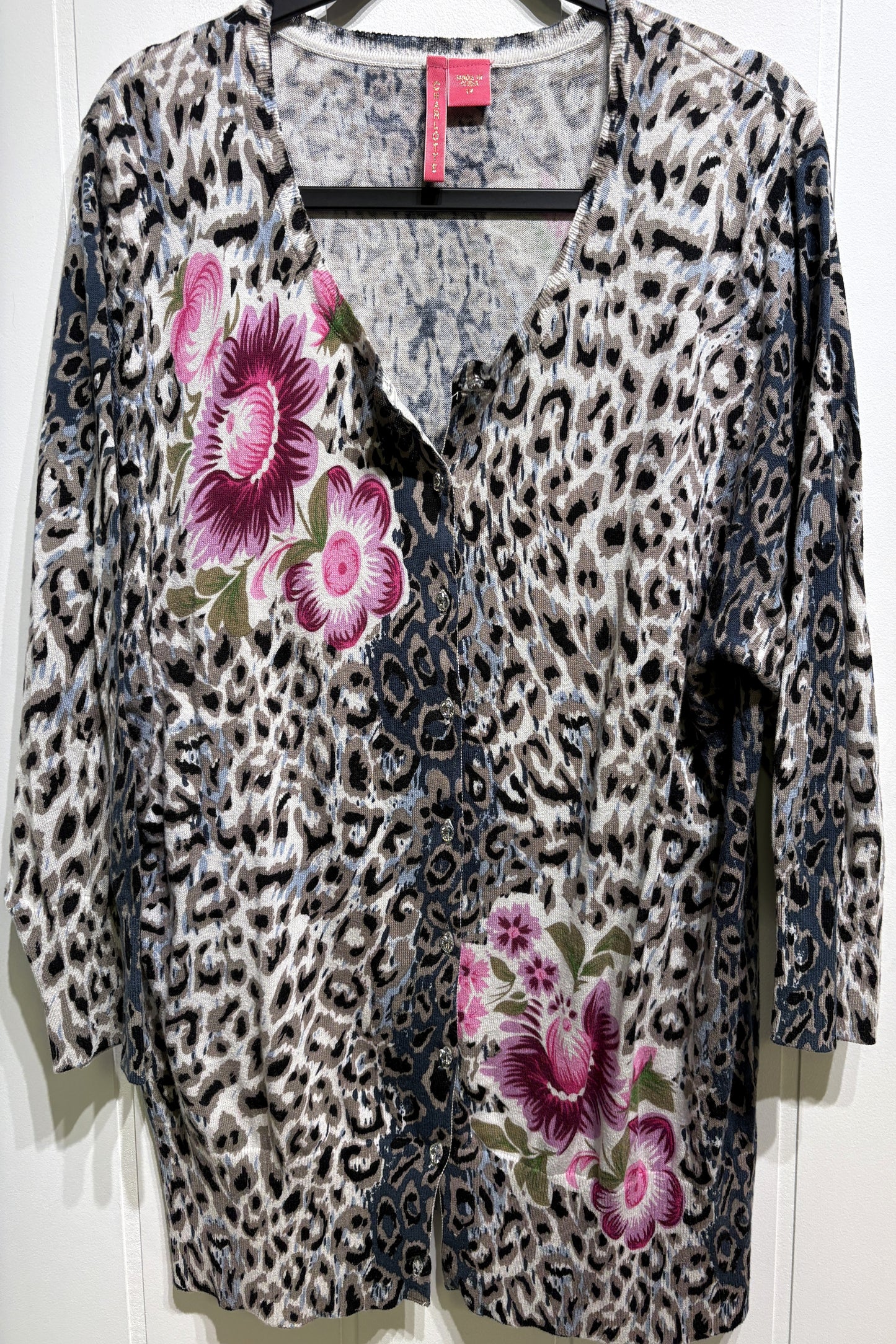 Leopard Floral Print Cardigan