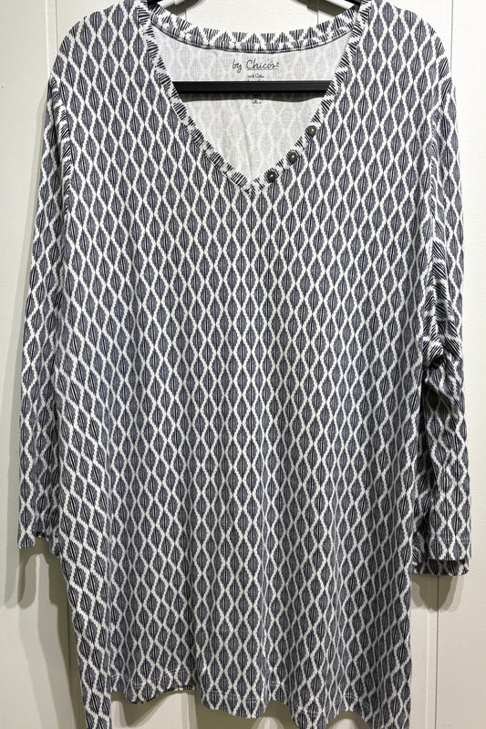 Chico's Diamond Print Top