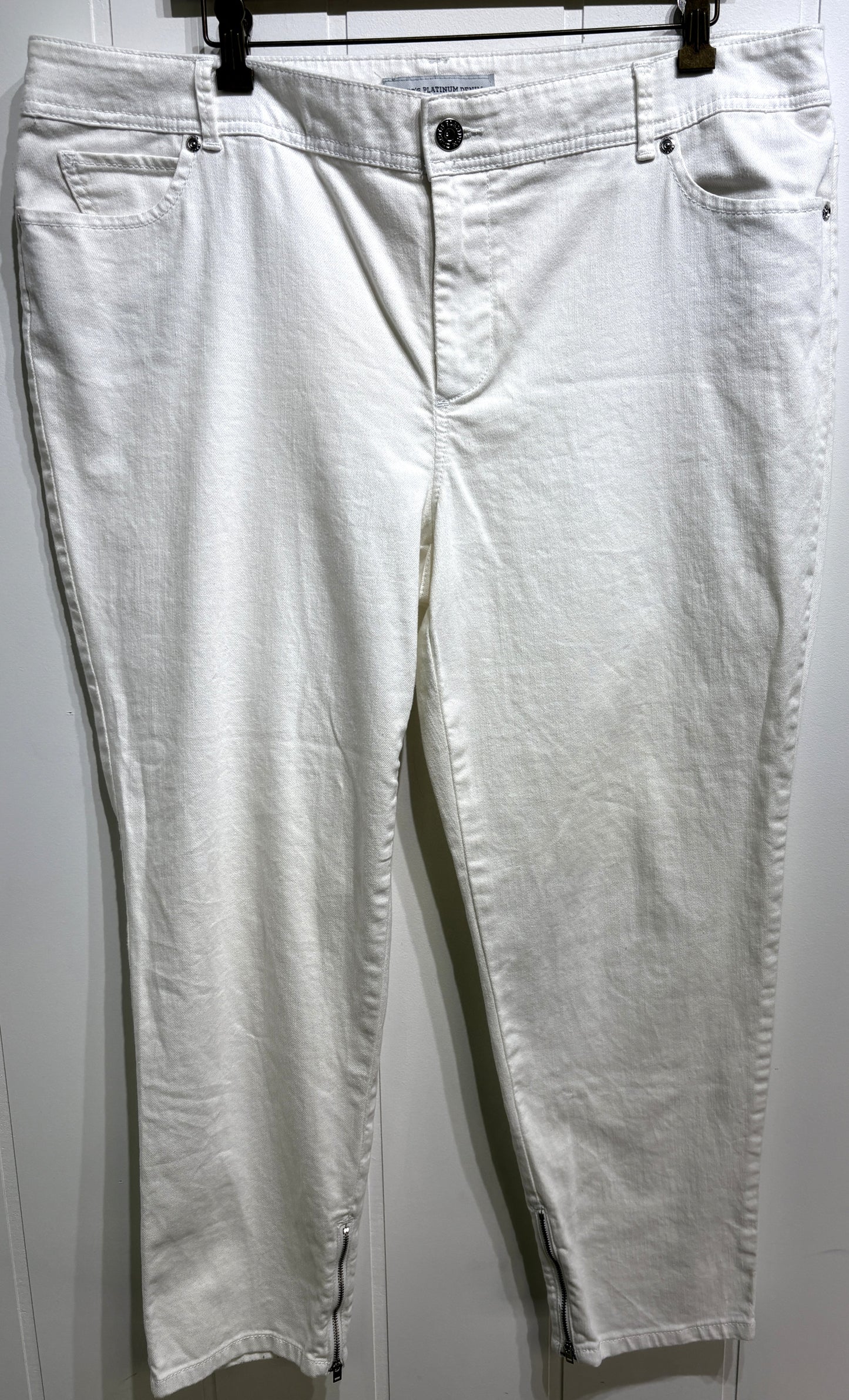 Chico's Platinum Denim w/Zipper Ankle