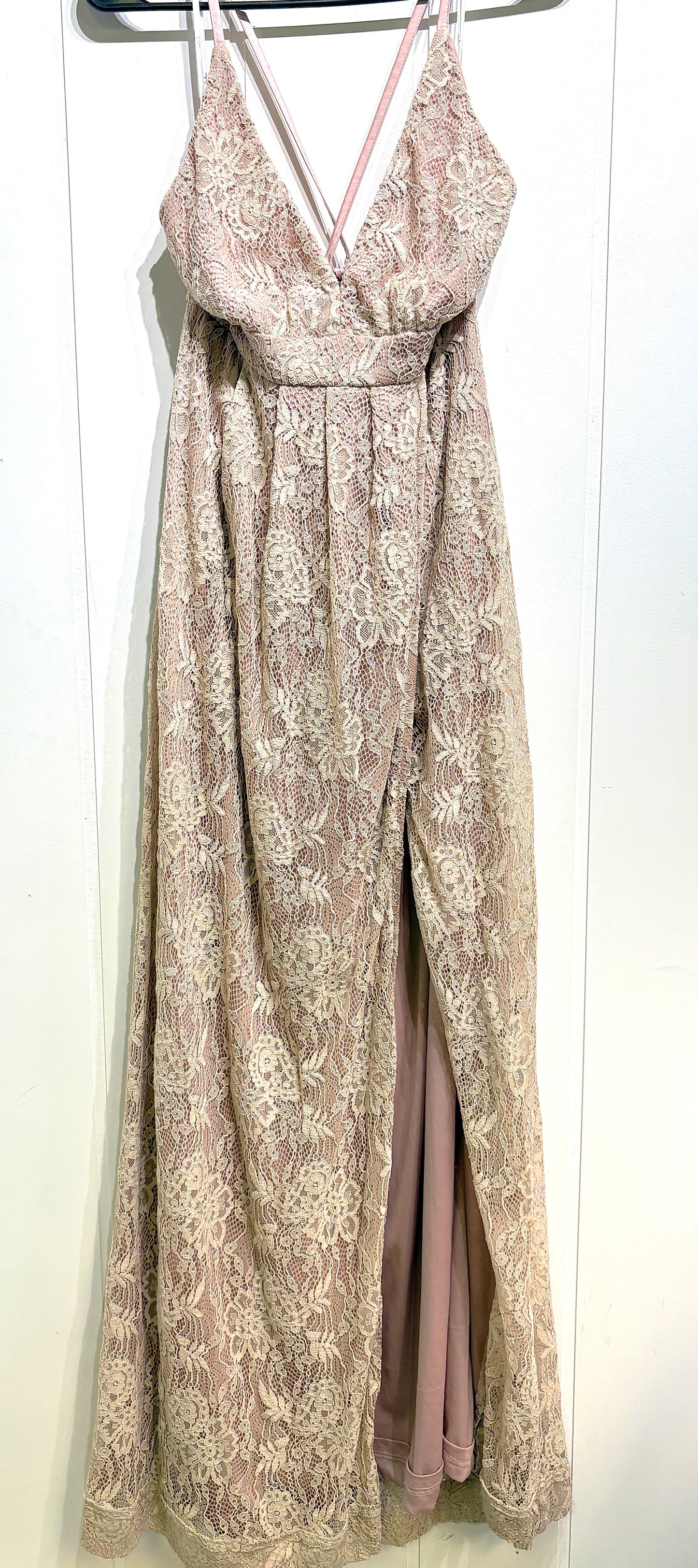 Lulus Floor Length Dress w/Lace Detail