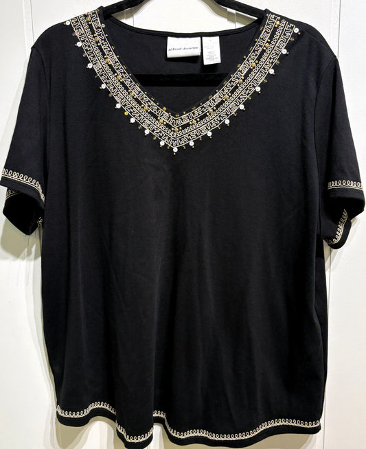 Alfred Dunner Beaded Neckline Top