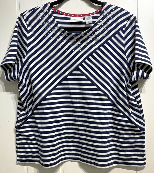 Alfred Dunner Beaded Stripe Top