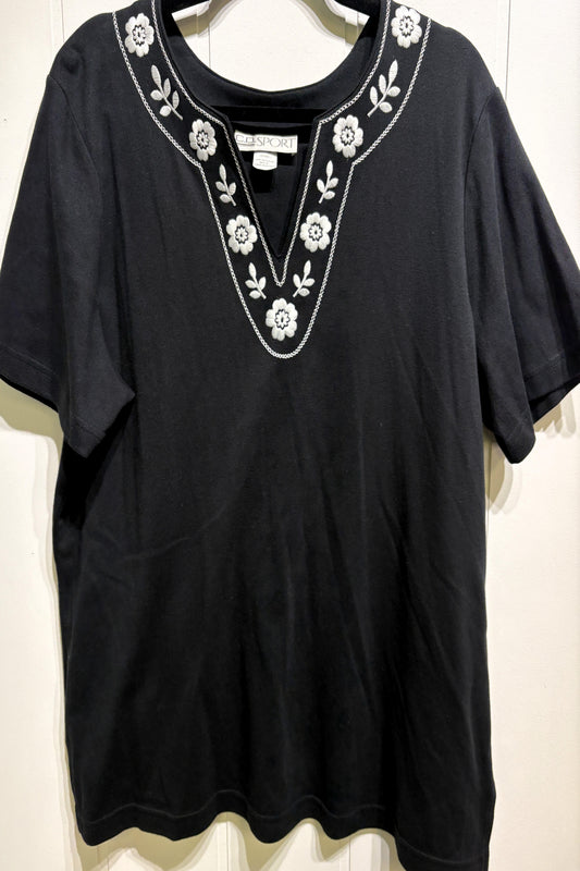 C.D. Sport Flower Neckline Top
