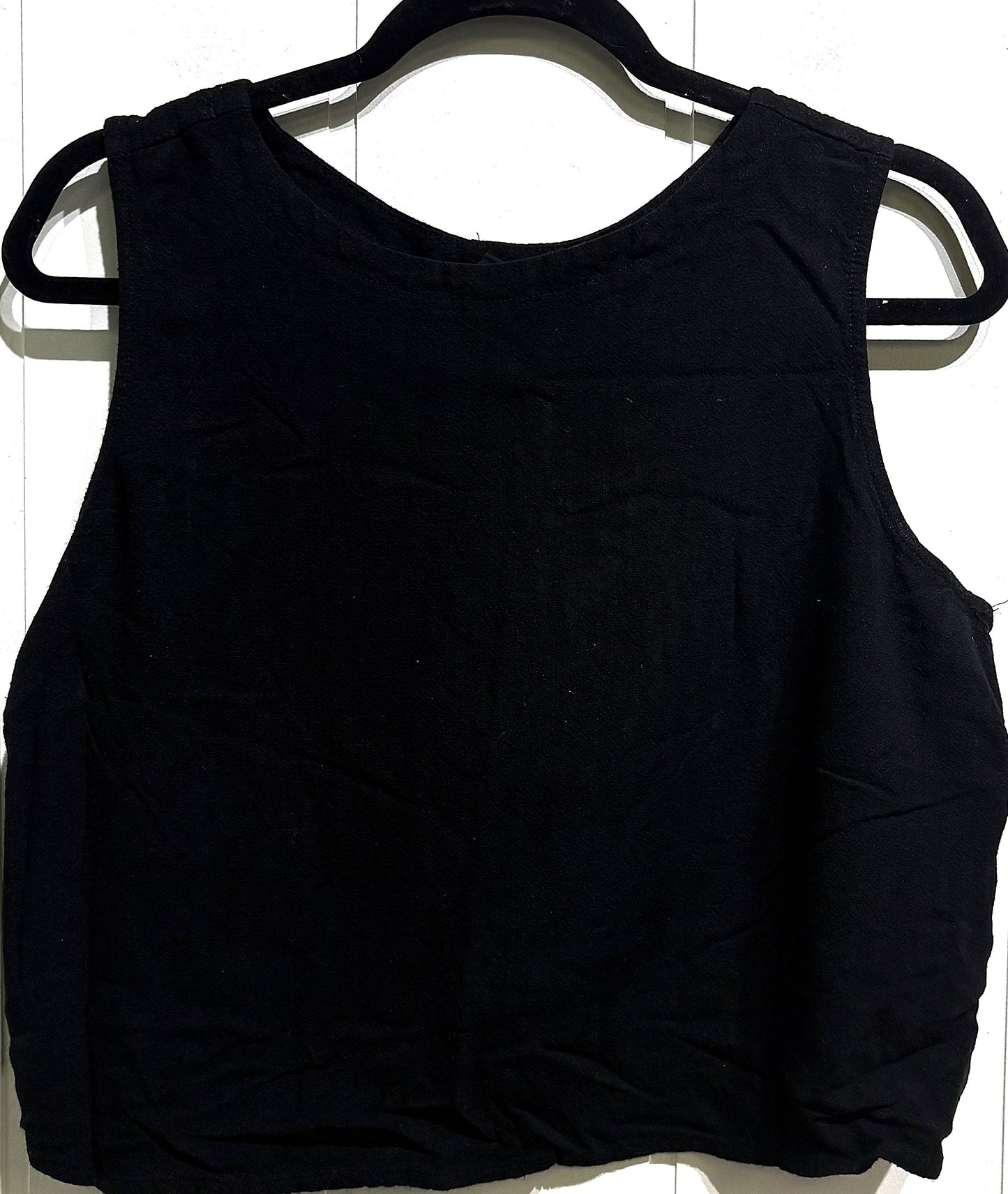Anrabess Linen Crop Tank Top