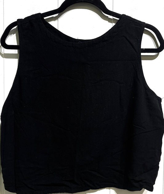 Anrabess Linen Crop Tank Top