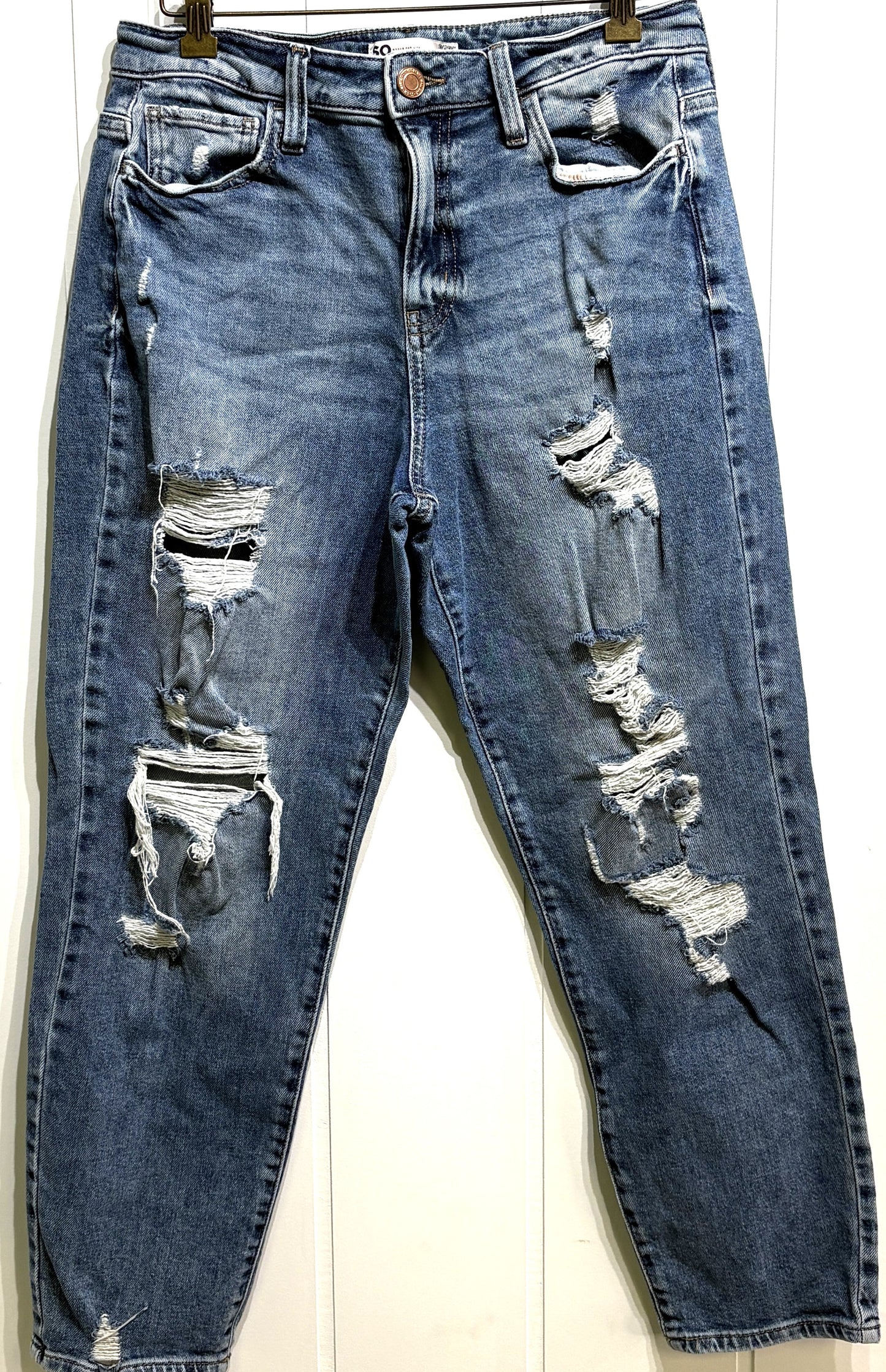SO Distressed 'MOM' Jeans