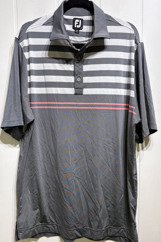 Mens FJ Stripe Golf Polo
