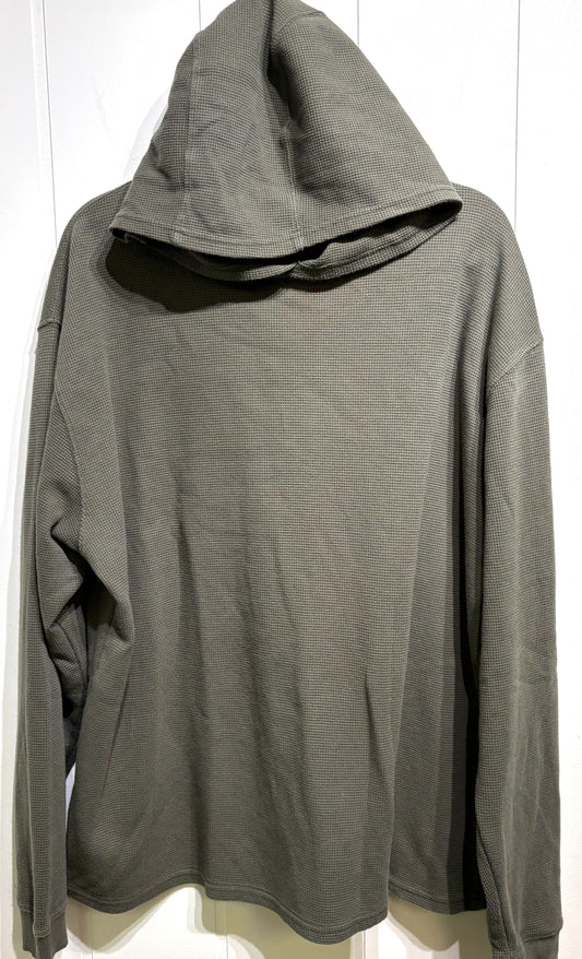 Mens Waffle-knit Pullover Hoodie