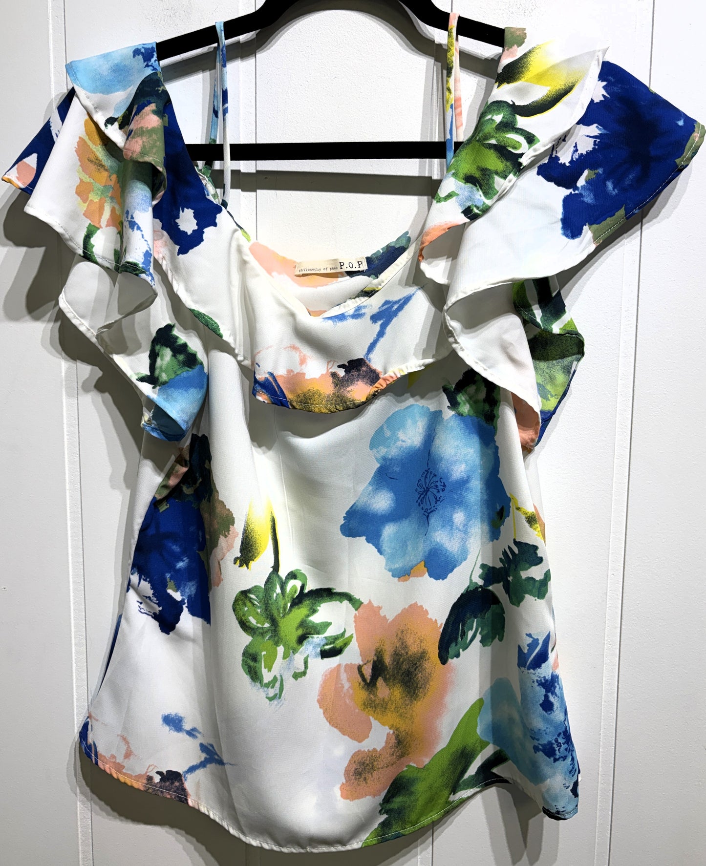 P.O.P Floral Print Off Shoulder Blouse
