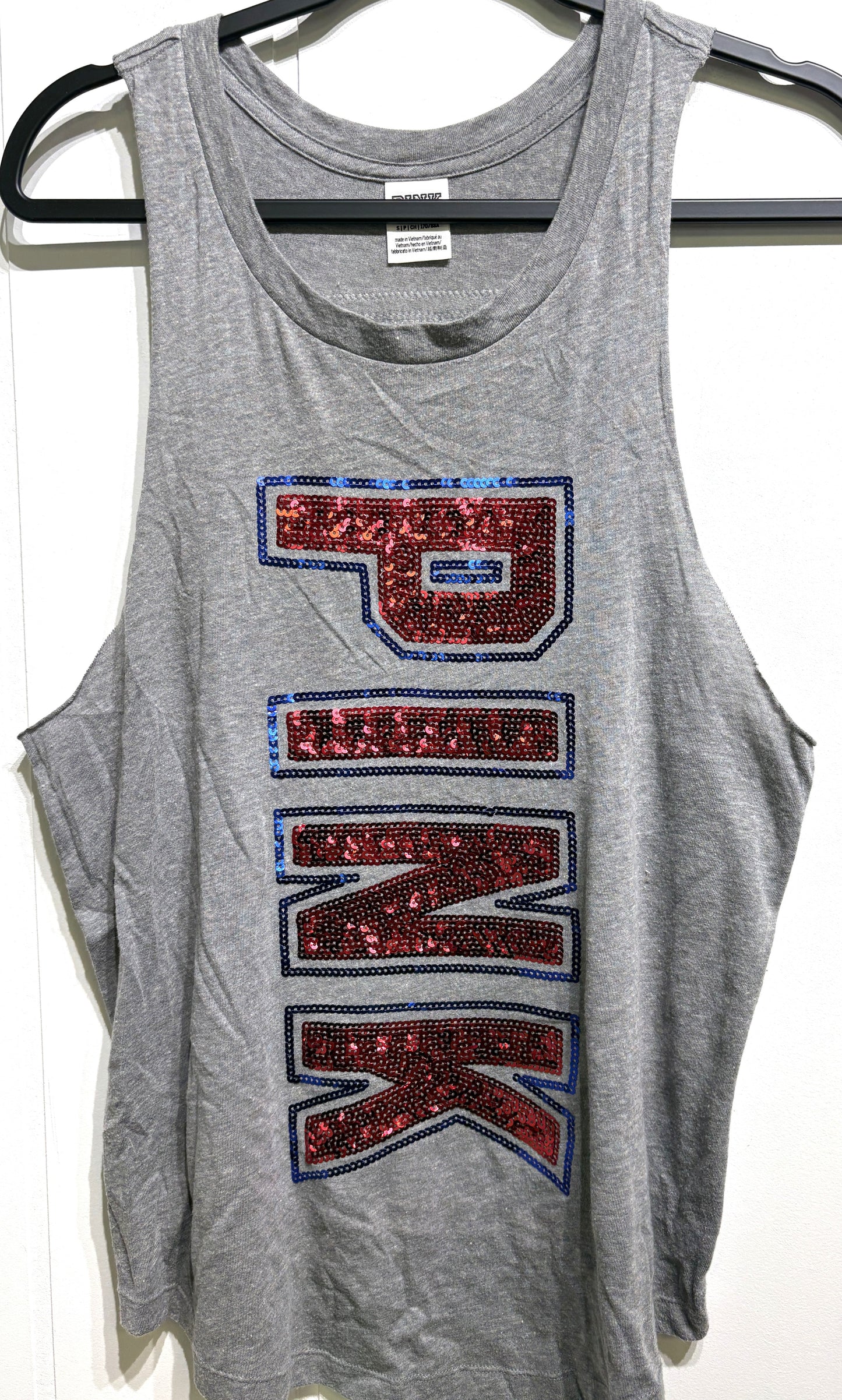 VS PINK Sequin USA Logo Tank