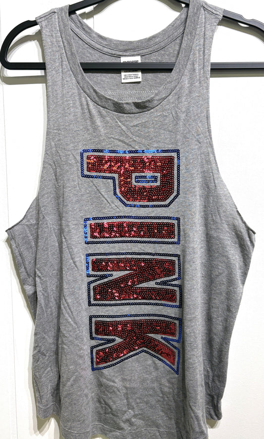 VS PINK Sequin USA Logo Tank