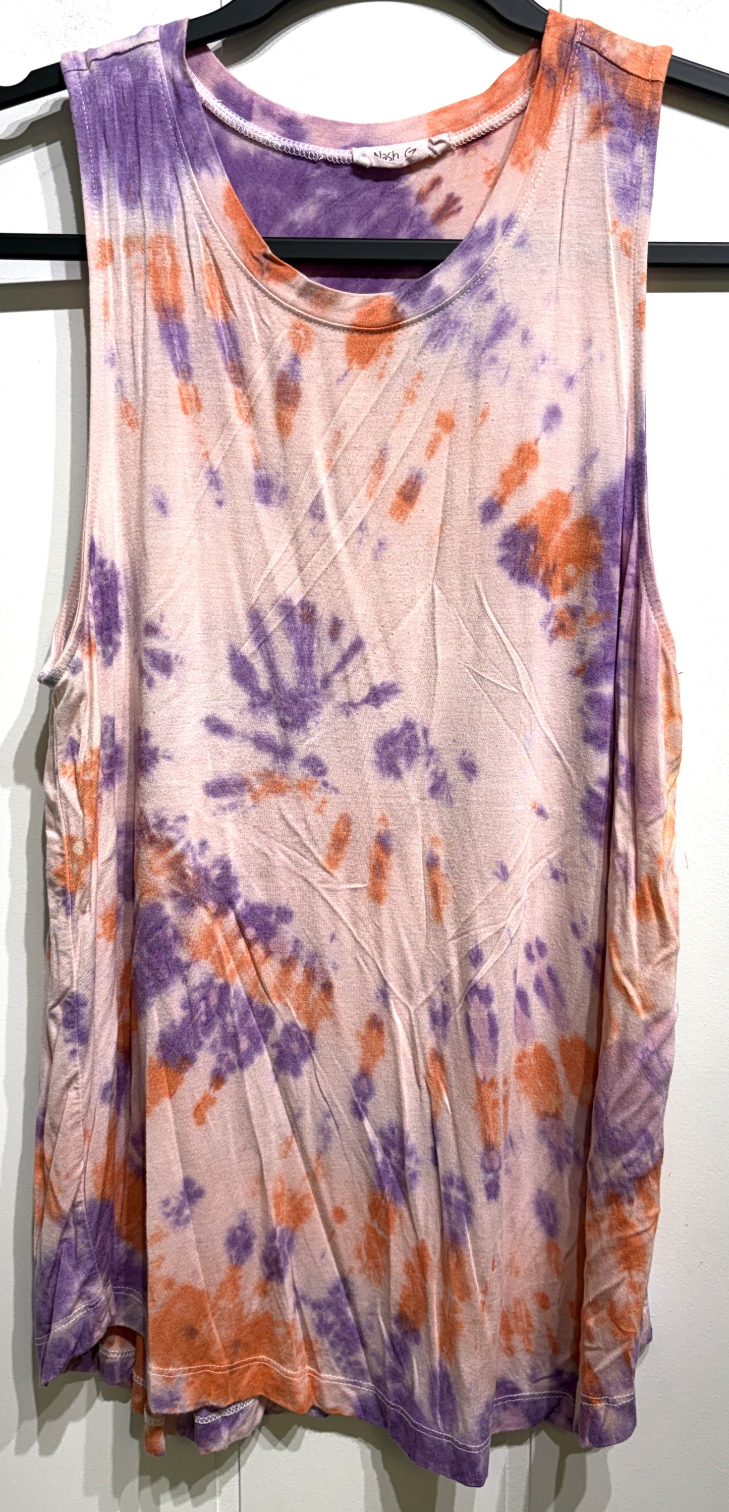 Nash Grey Tie-Dye Sleeveless Tank Top