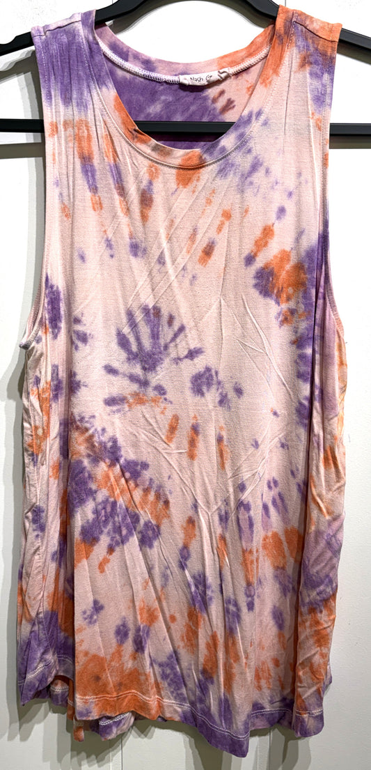 Nash Grey Tie-Dye Sleeveless Tank Top