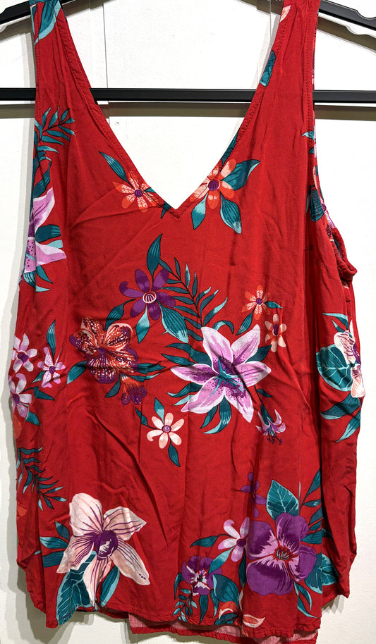 Old Navy Tropical Print V-Neck Tank Top