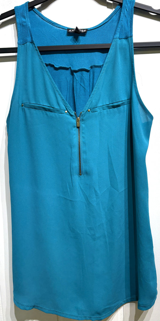 Express Sleeveless Top w/Front Zipper Detail