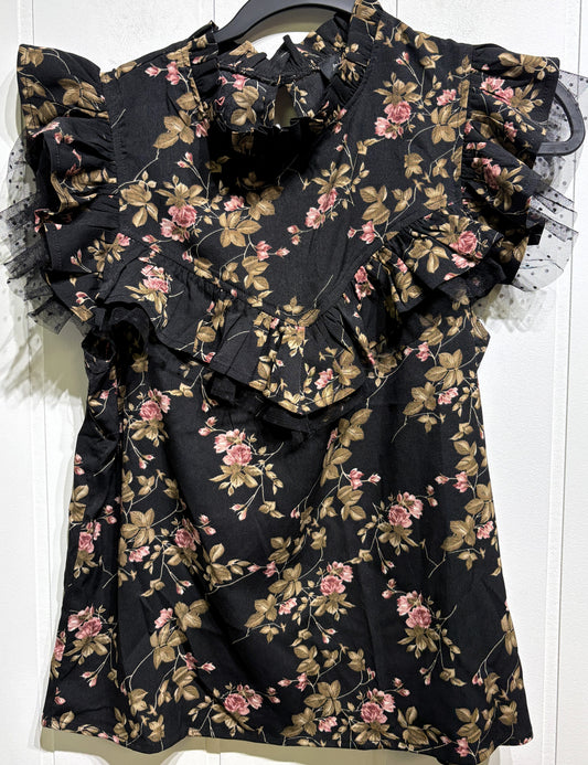 Milk & Honey Ruffle Floral Blouse