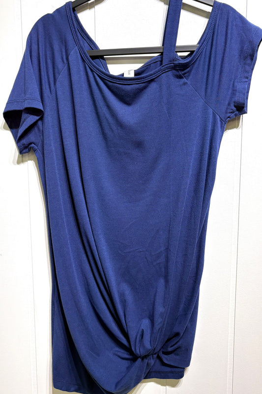 Cold Shoulder Top w/Knot Detail