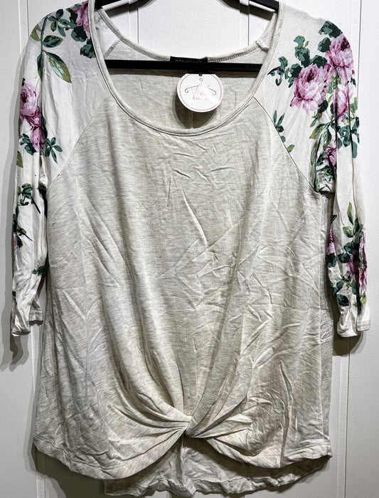 Staccato Floral Sleeve Top
