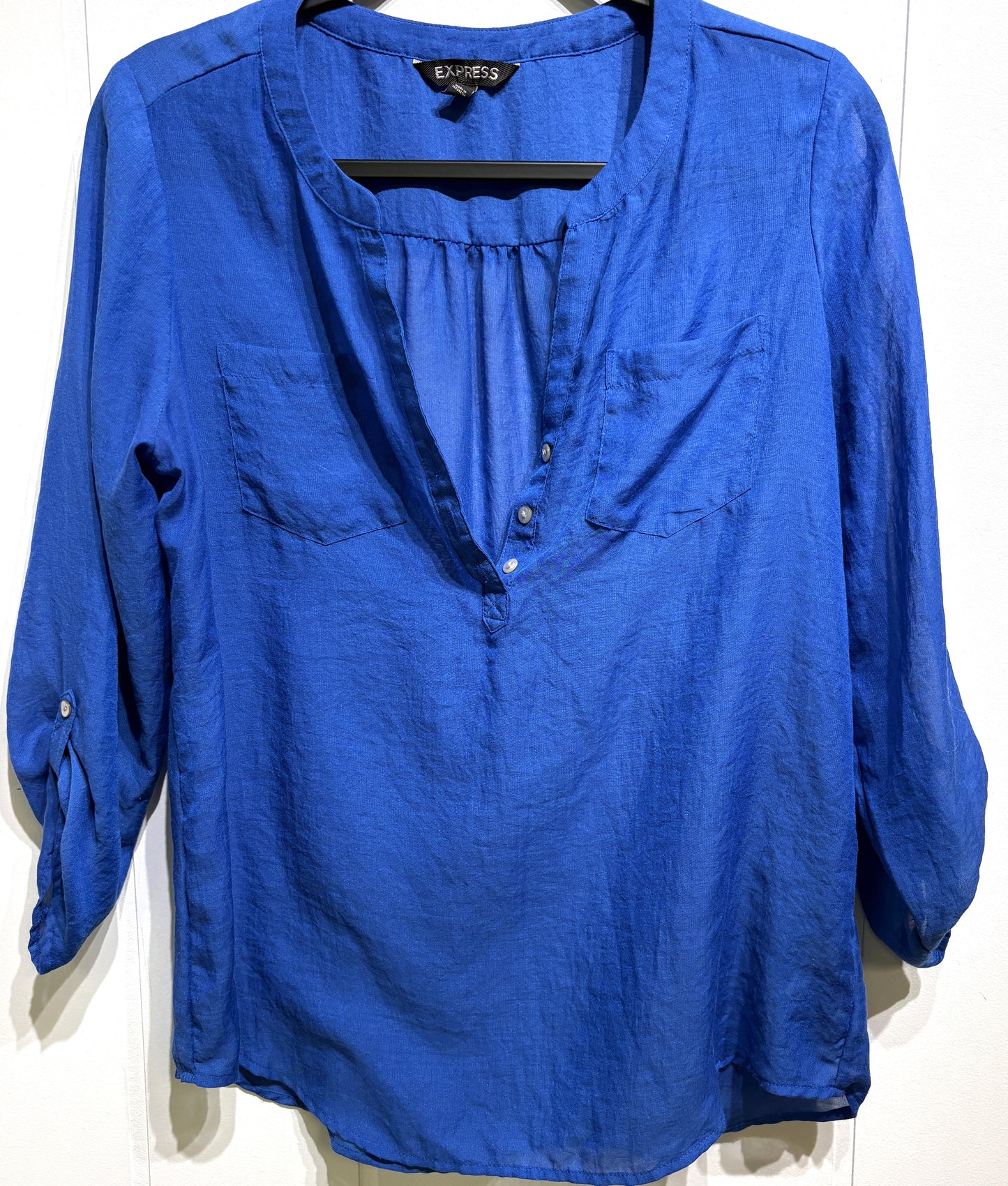 Express Linen Top w/Pockets