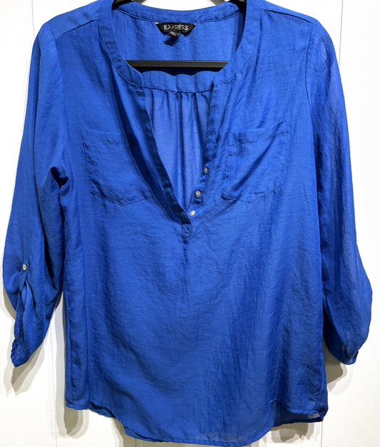 Express Linen Top w/Pockets